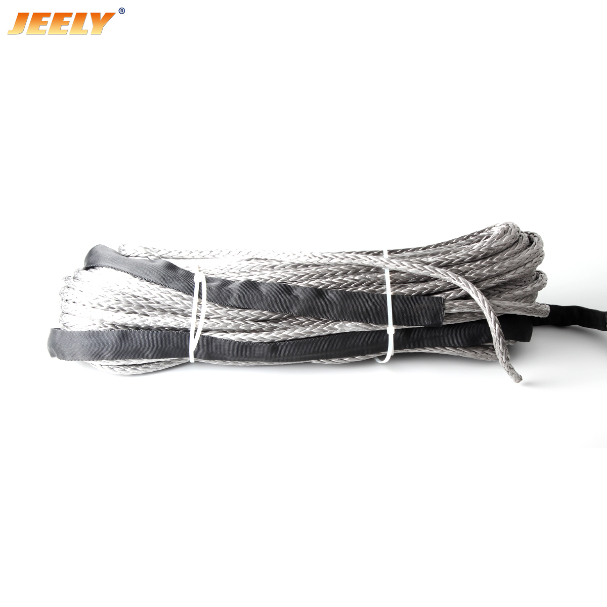 9mm*12m 3/8'' x 40' Synthetic Fiber UHMWPE Towing Winch Cord with thimble for ATV/UTV Winch Rope