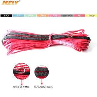  15MM*30M UHMWPE Synthetic Winch Towing Rope With Thimble For Rope Winch