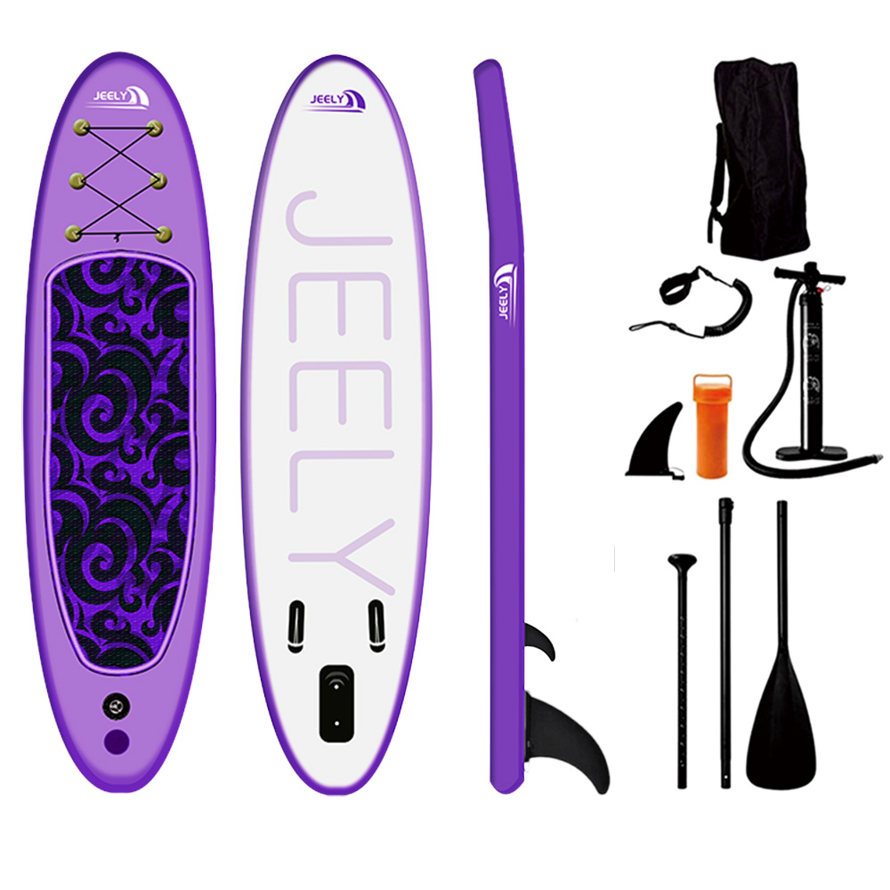 Hot Sales PVC Double Layer 10'6 SUP Surfing Board Wood Grain Style Paddle Board
