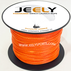 4mm 5/32" UHMWPE Hang Glider Paraglider Launch Towing Winch Rope