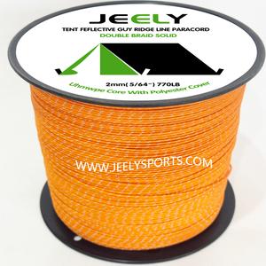 1.5mm Polyester Jacket with Reflective Tracers UHMWPE Ridge Line for Tent Hammock Rope
