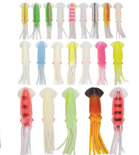 Wholesale soft glowing squid fishing lure