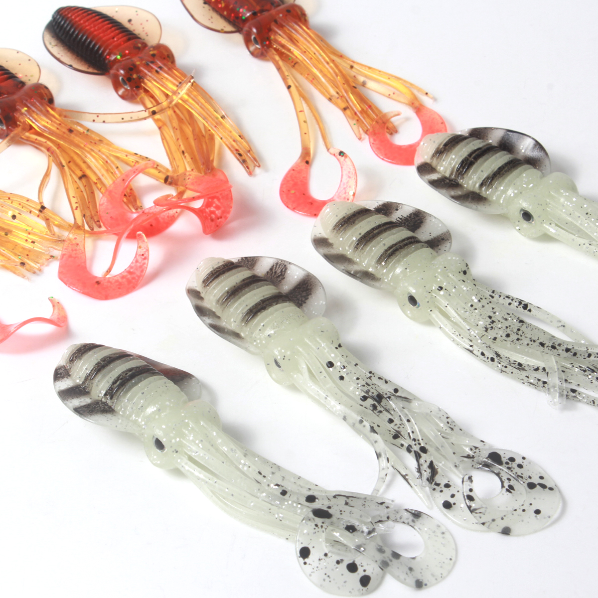 Colorful soft octpus skirt fishing lure
