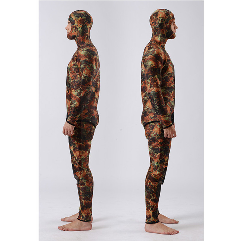 5mm Spearfishing Speargun Camouflaged Wetsuits with Hood 